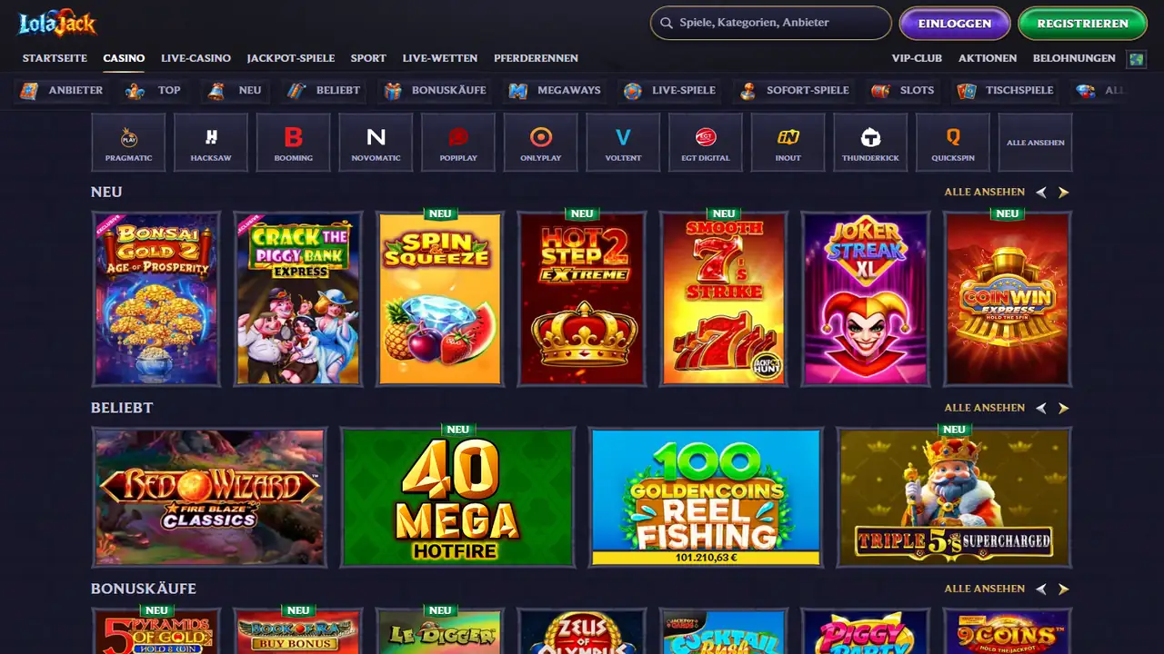 Lolajack – Casino Lobby Lolajack Casino Lobby